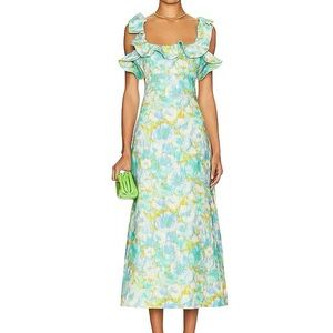 Zimmermann High Tide Frilled Midi dress sz 6 NWT